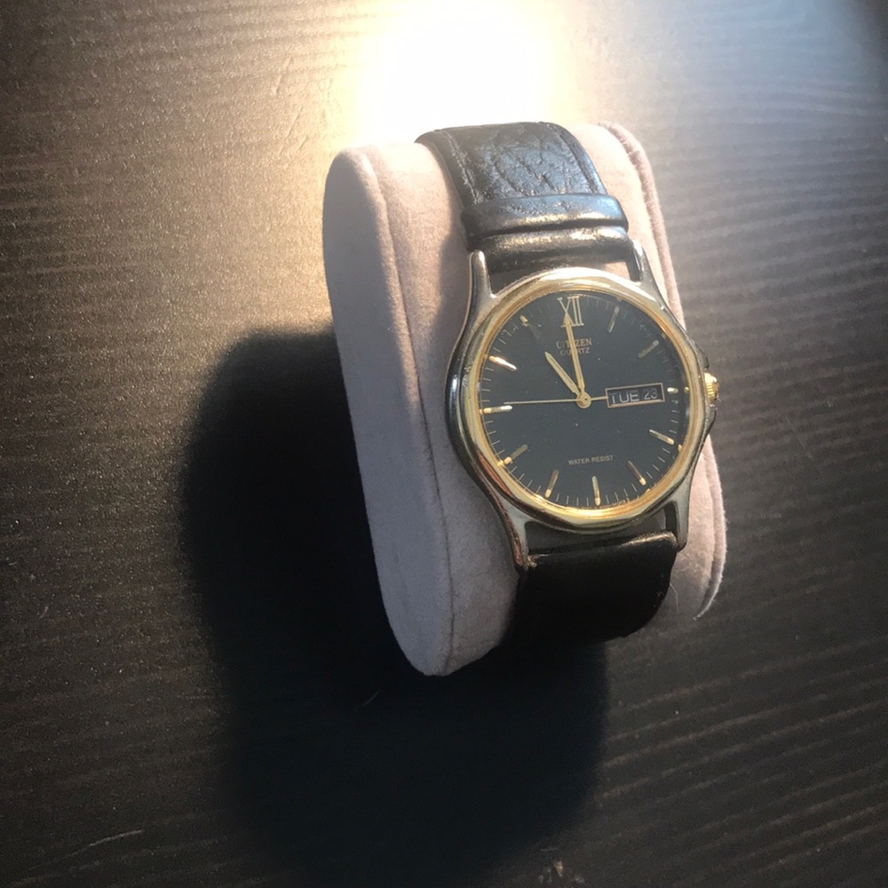 Black Citizen Watch w/ Leather Band